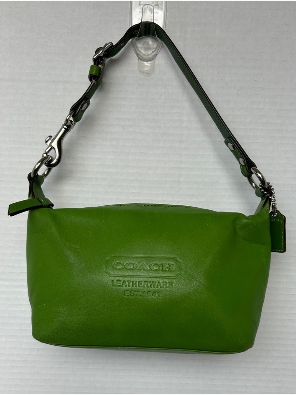 Coach Green Leather Hampton Mini Demi Shoulder Bag